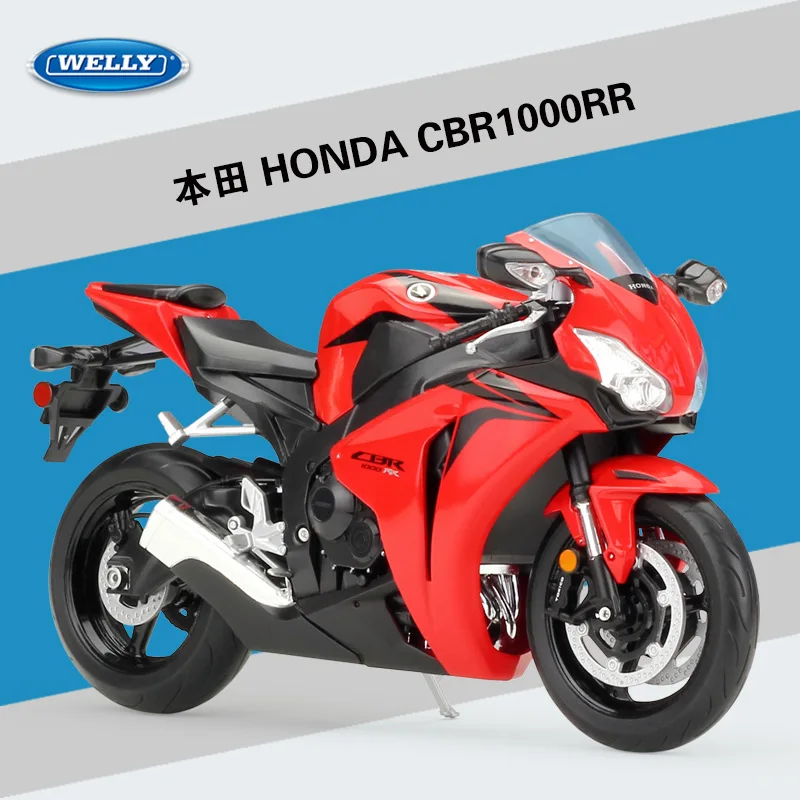 

Модель Welly 1:10 Honda Cbr1000rr, модель мотоцикла, готовый продукт, модель литая под давлением 1/10, детские рождественские игрушки для мальчиков, метал...