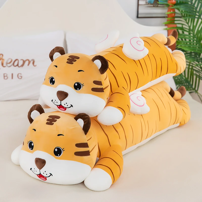 Angel Leopard Pattern Tiger Cute Puppy Plush Toy Doll Sleeping on Large Bed Throwing Doll Long Pillow Soft Male and Female