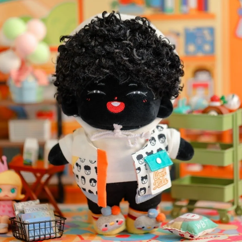 

Cute Plush Cotton 20cm Curly Hair Black Doll Body Toys No Attribute Kawaii DIY Plushie Cosplay Fans Xmas Gift