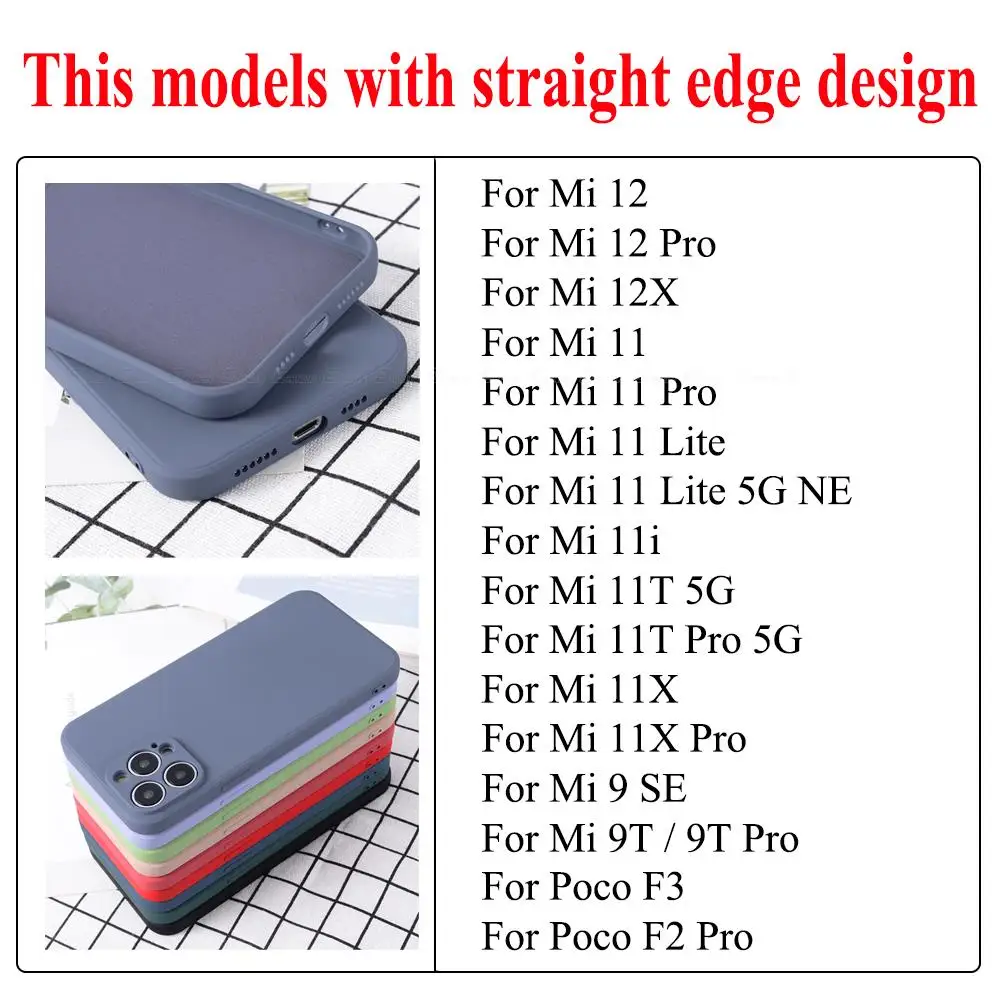 liquid silicone phone case for xiaomi mi 12 12x 11 11t 11x 11i 10t 9t 9 8 se a3 a2 10 lite poco f3 f2 pro soft tpu full cover free global shipping