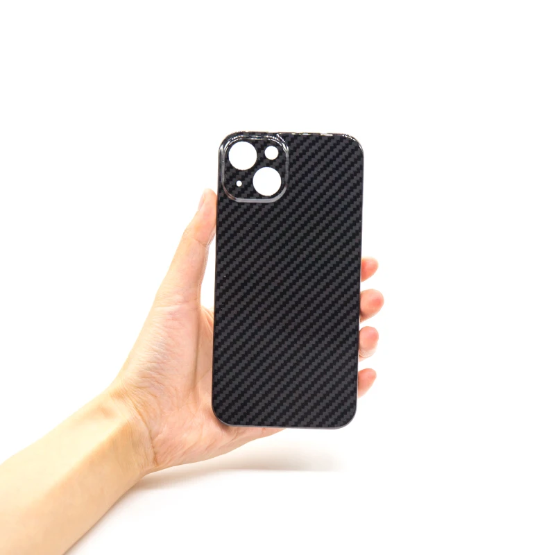 

Carbon fiber iPhone 13 Phone shell precision hole fingerprint protection waterproof light shockproof cover carbon fiber iPhone13