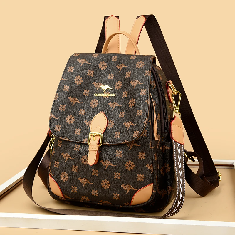 Модный женский рюкзак с принтом высококачественная мягкая кожа модная сумка на