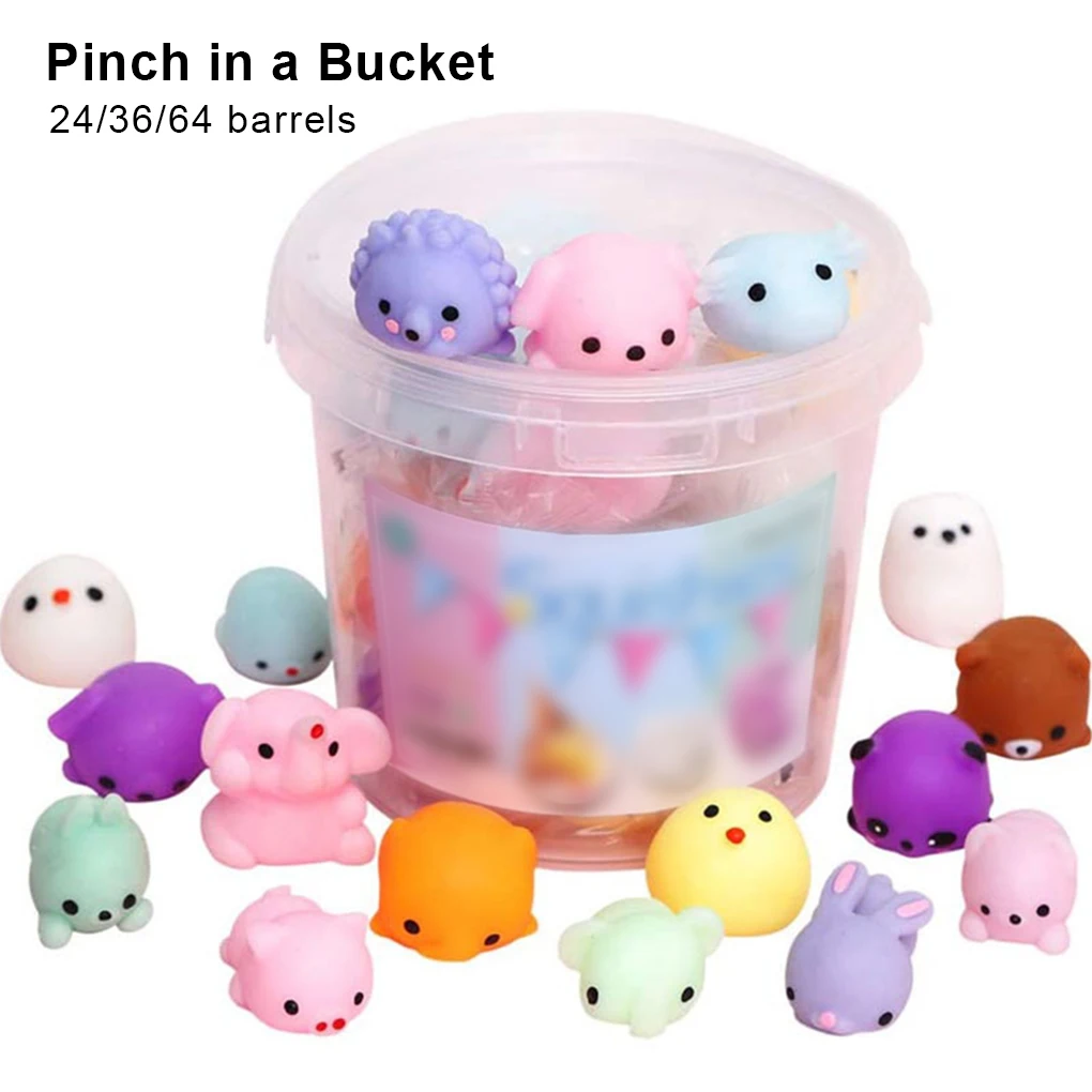 

64 36 24pcs Squishy Toy Funny Animal Antistress Ball Squeeze Mochi Rising Toy Stress Relief Toys 24 Pieces Barrels