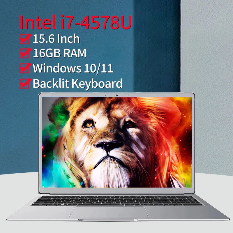 

SZYIYUN Intel Core i7-4578U 1920*1080 IPS Laptop 16G DDR4 RAM 15.6 Inch Gaming Notebook Computer Fingerprint Unlock PC Netbook