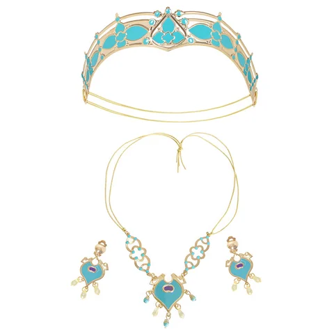 Аксессуары для девочек Принцесса Жасмин искусственная тиара Корона ожерелье серьги перчатки волшебная лампа синтетические волосы для детей