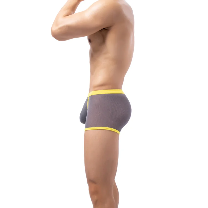 Men's Panties Men's breathable solid color full pants character wrap hip hip shorts sexy men Men Underwear Briefs boxers mens