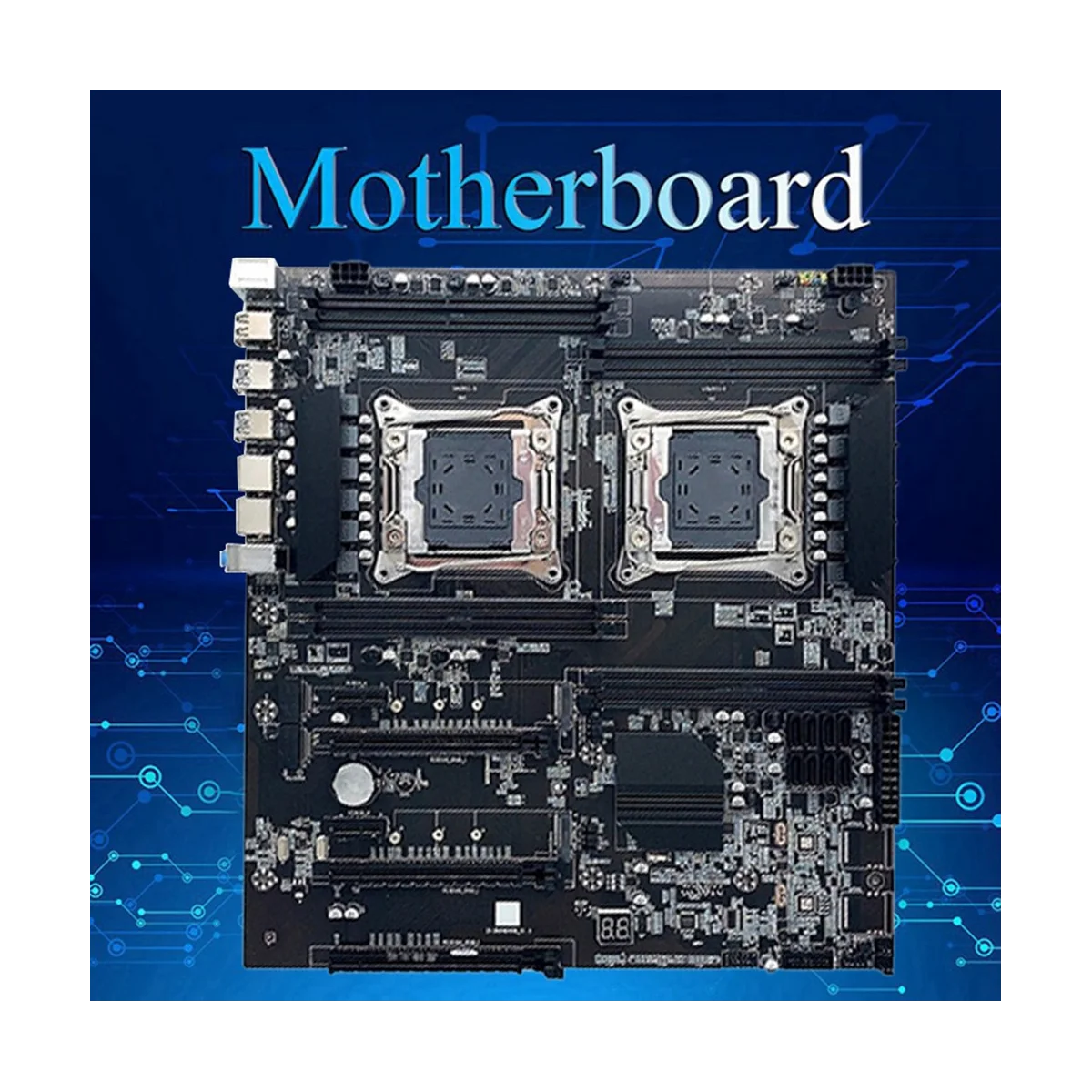

X99 Dual Socket Motherboard+SATA Cable+Baffle LGA 2011 PCI-E16X Support 8XDDR4 Dual CPU Slot for ALEO Mining