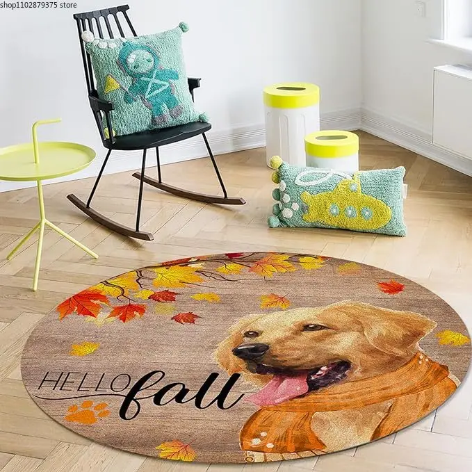 

Christmas Round Area Rug SnowmanNon-Slip Bedroom Floor Mats Washable Circle Rugs Runner for Living Room/Kid Room/Nursery