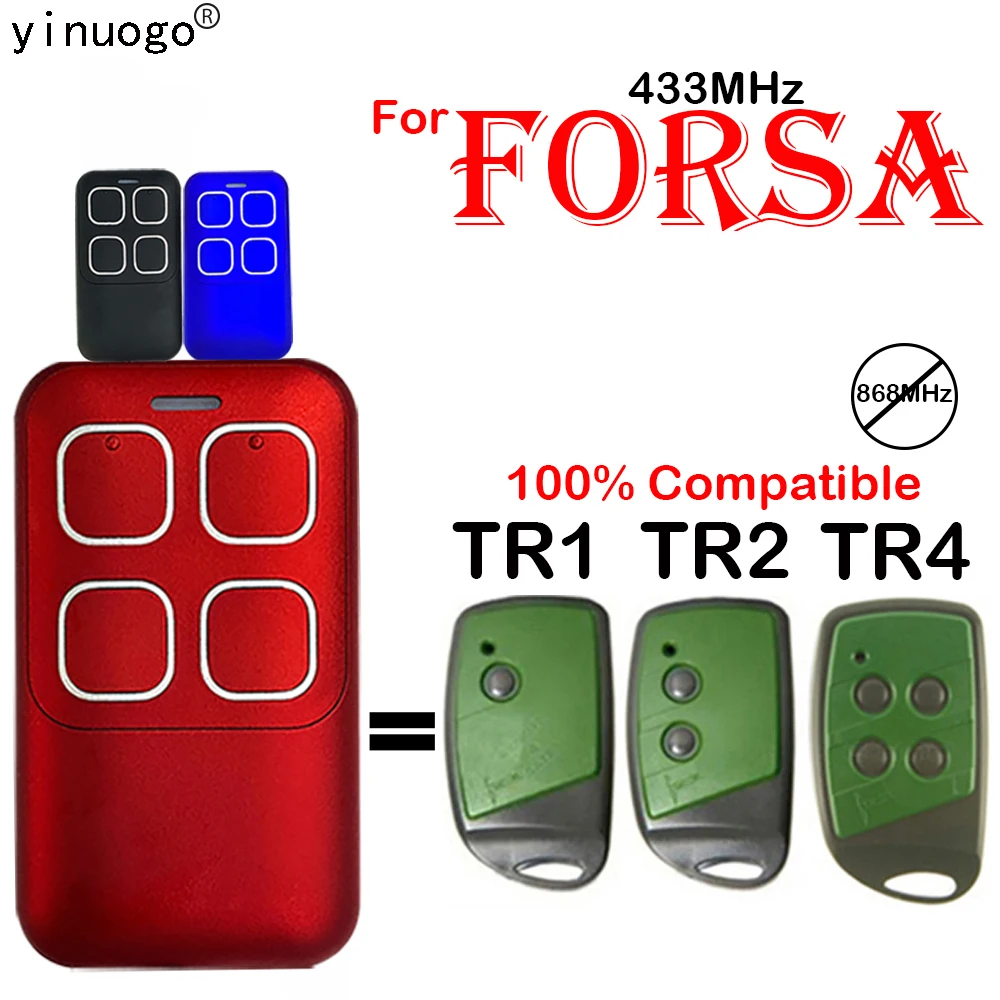 

New Garage Door Opener FORSA TR1 TR2 TR4 Gate Remote Control Garage Clone Wireless Transmitter Barrier Gate Control 433.92MHz