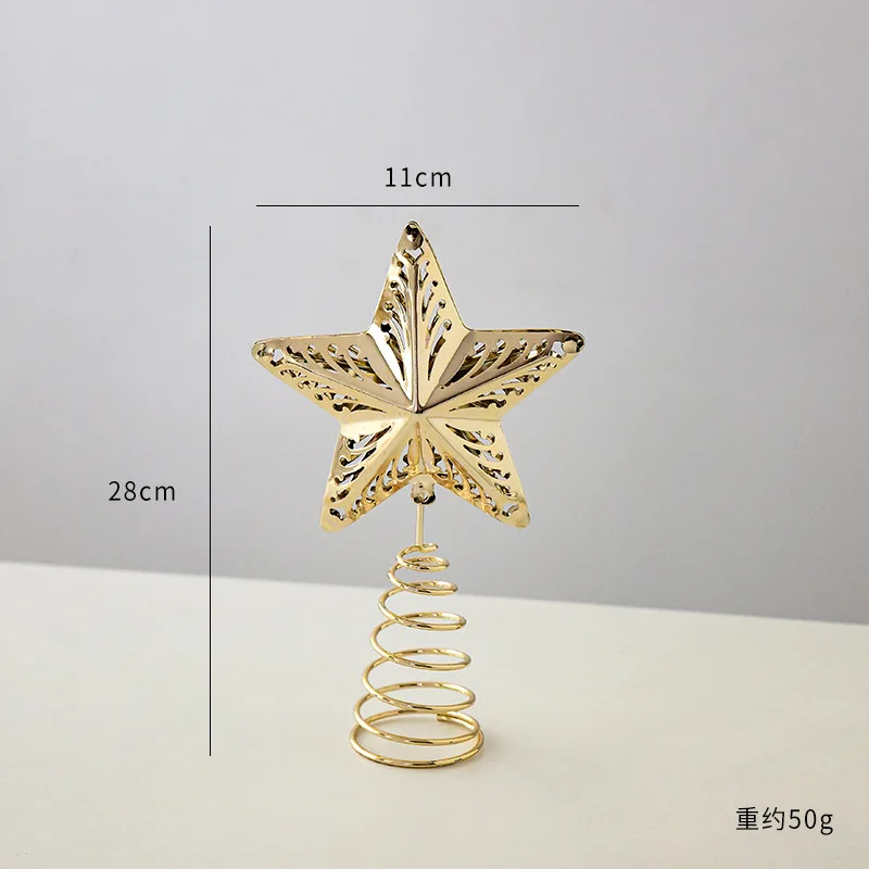 Рождественская Золотая светящаяся железная поделка 11/15/20 см ажурная елка звезда