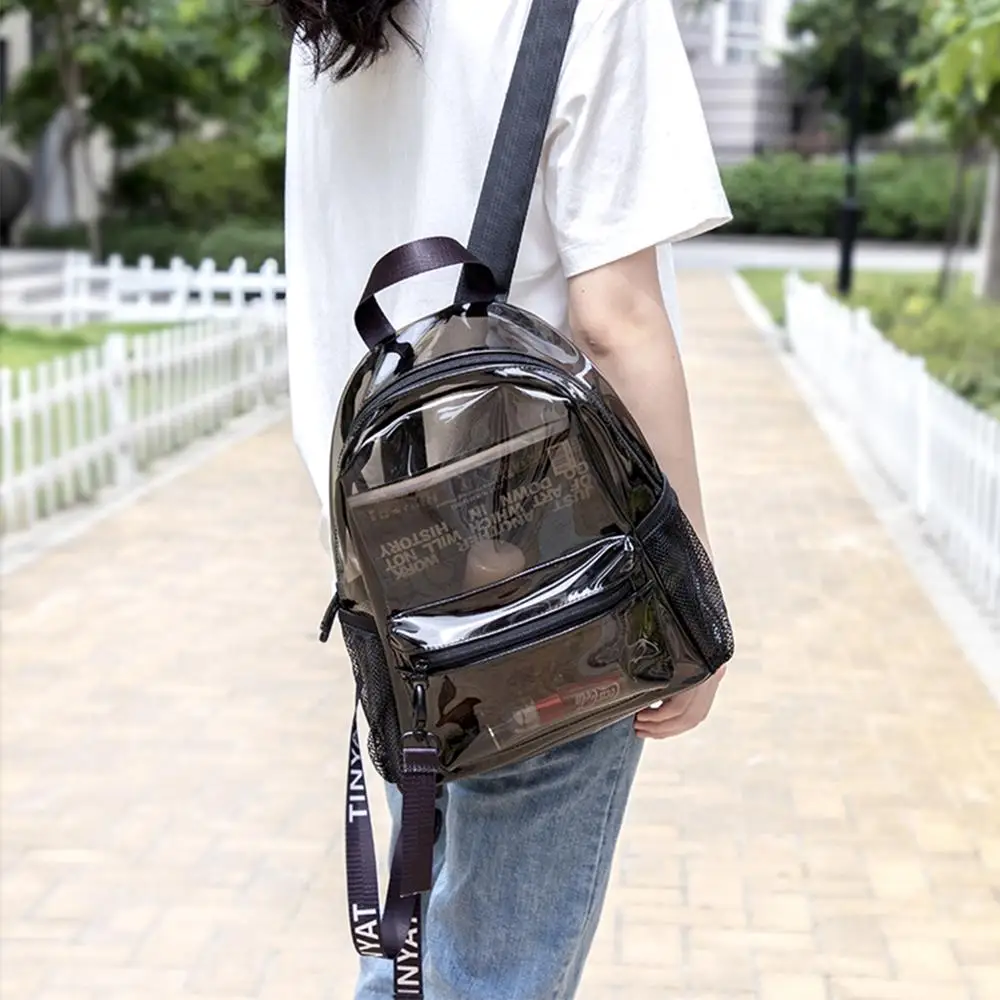 Clear PVC Women Backpack Transparent Fashion Solid Backpack Travel School Backpack Bag for Teenage Girls Mochila Children