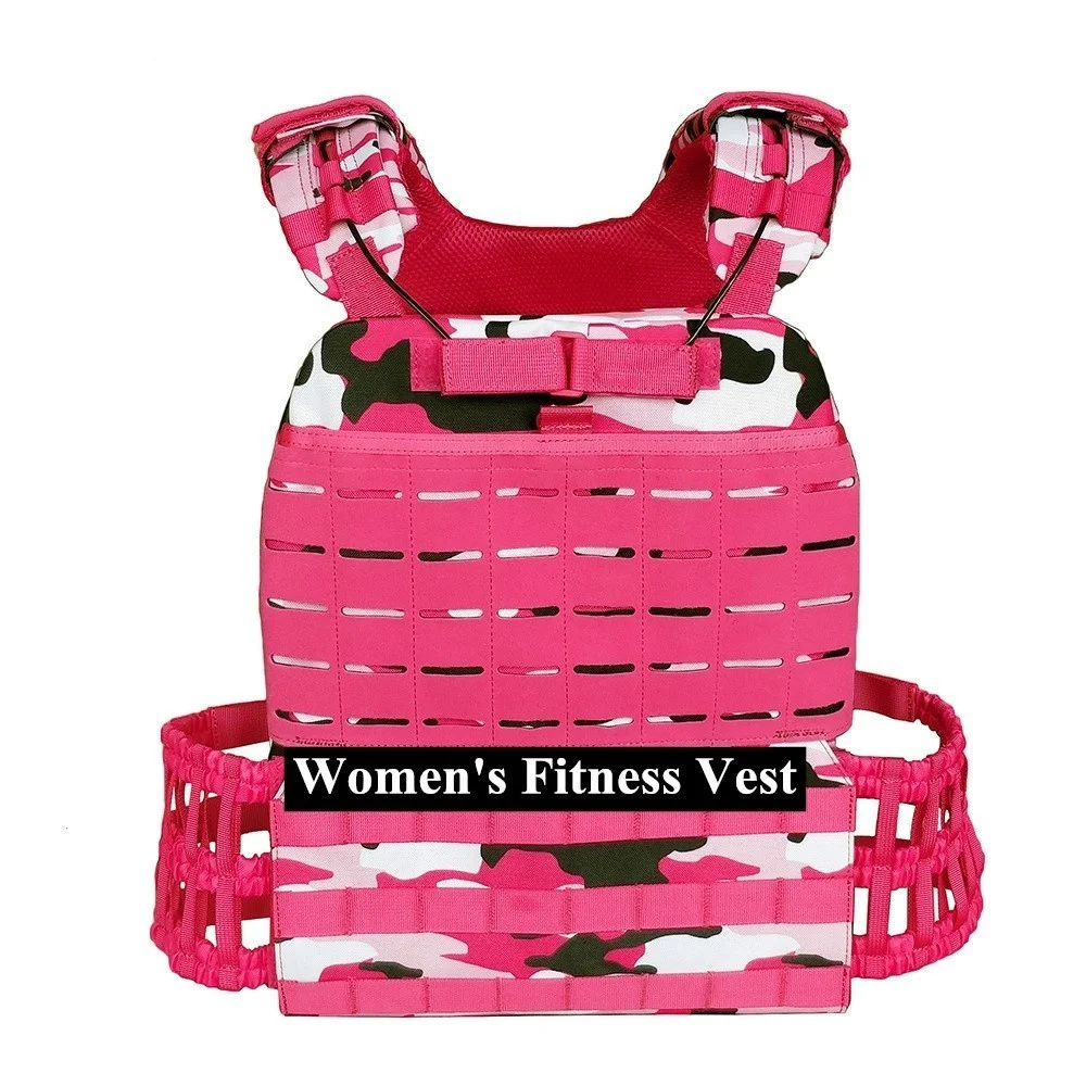 Pink Camouflage Womens Outdoor Combat Tactical Vest Female Physical Fitness Weight Bearing Vest Field CS Training Gear Waistcoat