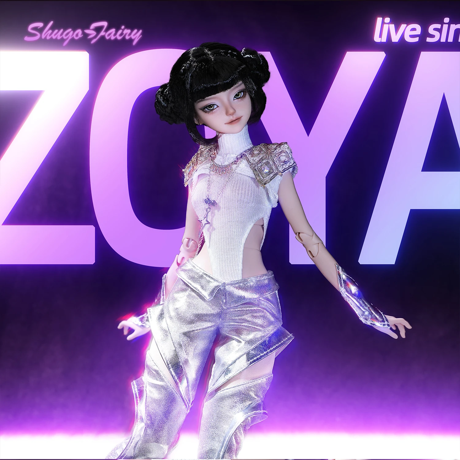 Фото Кукла Bjd 1/4 Zoya, полный комплект, модная Y2K, женская танцовщица, панк-рок, одежда Shugafairy, аниме, кукла из смолы №3