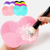 1pc silicone foundation makeup brush scrubber board makeup brush cleaner pad make up washing brush gel cleaning mat hand tool
