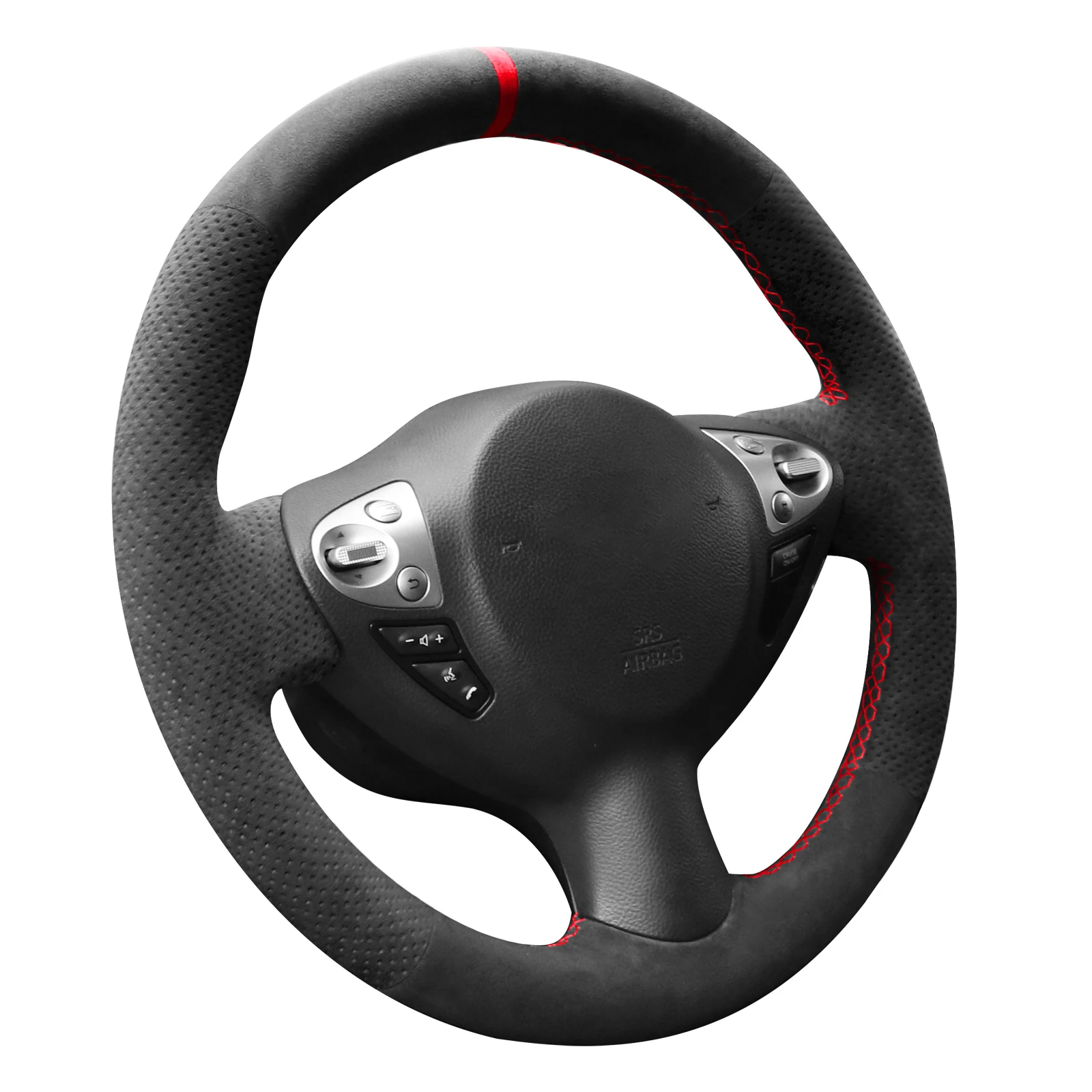 Чехол рулевого колеса Alfanxi с ручной строчкой алькантара совместимый Infiniti FX35 FX37 FX50