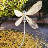 crystal dragonfly hanging crystal suncatcher with crystal ball prism rainbow decor for garden outdoor home wedding car decor