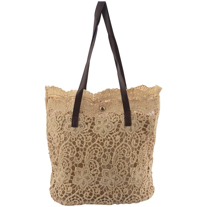 Модная женская сумка на плечо, большая кружевная женская сумка, Женская Цветочная сумка-тоут, роскошная женская сумка для покупок, женские с...