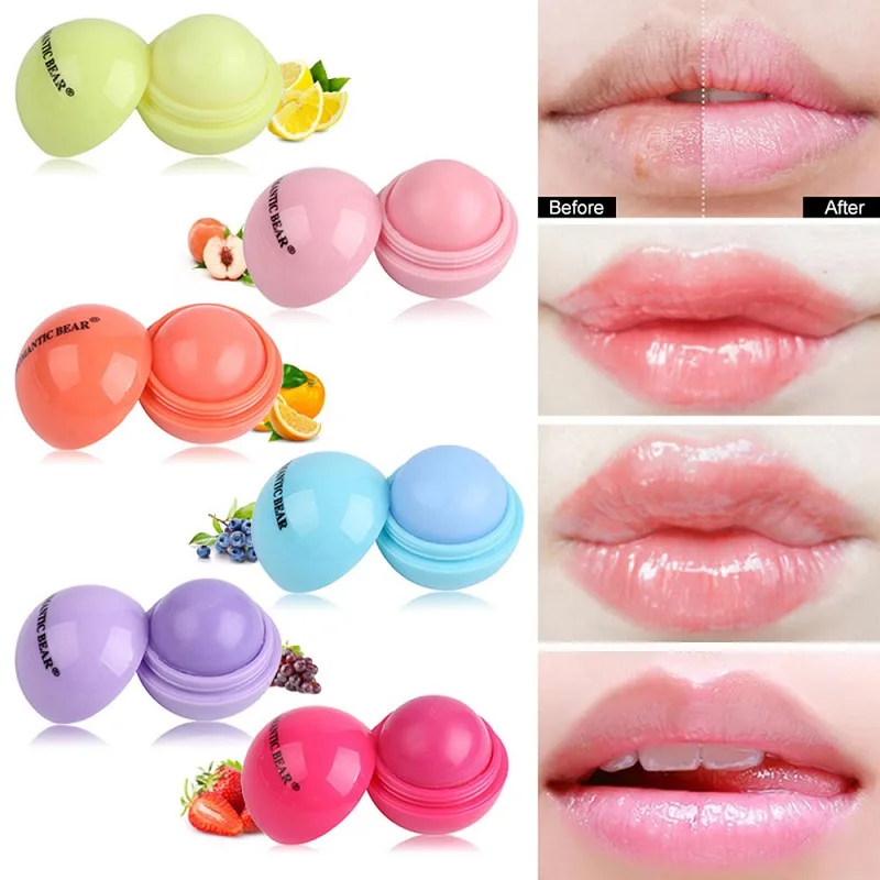 6 Colors Ball Lip Balm Natural Plant Organic Fruit Flavour Hydrating Moisturizing Long Lasting Lip Balm Lip Care Makeup