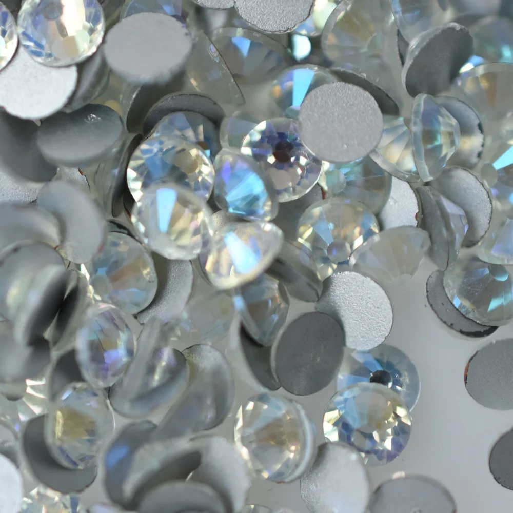 SS4-30 Heavens Light Glass Nail Art Decorations Glitter Flatback Rhinestone Non HotFix Glue on 3D Crystal Wedding Dress Gems Top