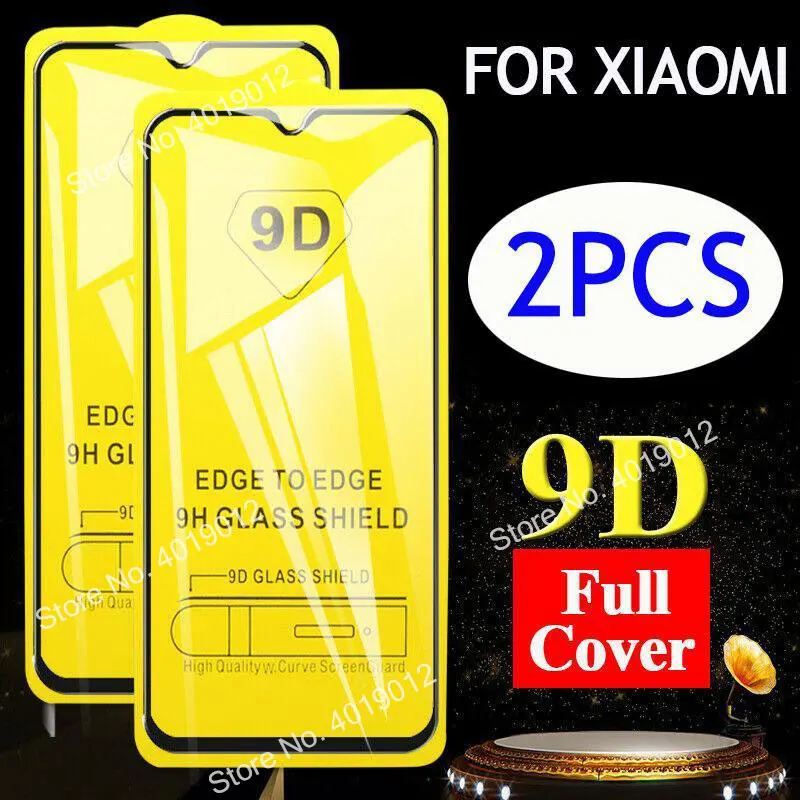 

2pcs 9D Curved Full Protective Glass Film Redmi 9T 8 7A Note 10 9T 8 Pro Protector For Xiaomi Mi 9 Lite POCO X3 Tempered Glass