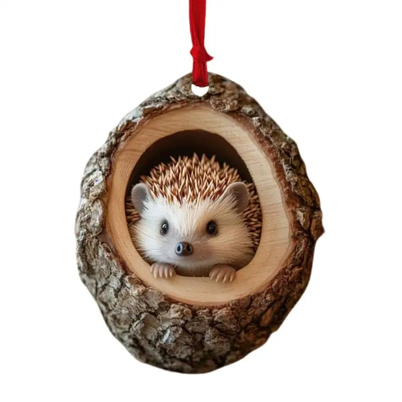 Рождественский акриловый кулон в виде животного енот сова белка еж кролик птица