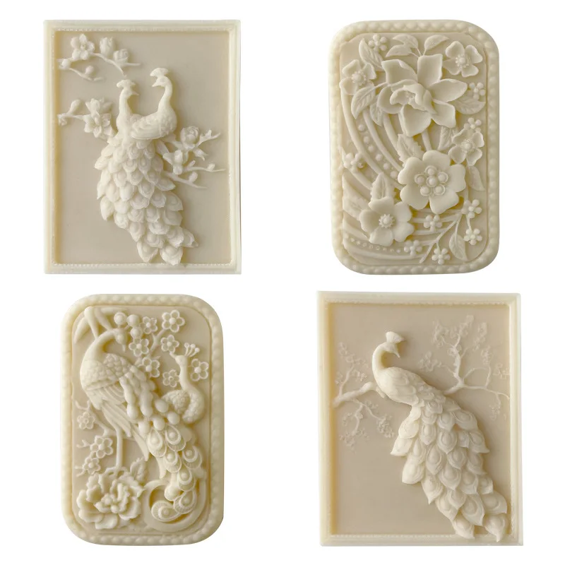 

Handmade Soap Silicone Mold Peacock Flower Soap Making Supplies Resin Epoxy Chocolate Mold Home Decor Gift 2023 New Mold