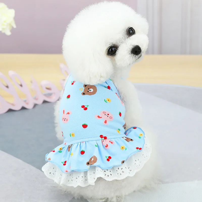 Мультяшная Одежда для собак платье одежда домашних животных милая маленьких