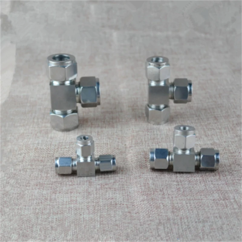 

2PCS Tee 3 Ways 304 Stainless steel Fit 8mm OD Tube Coupler Adapter Connector Compression fitting For Tubing