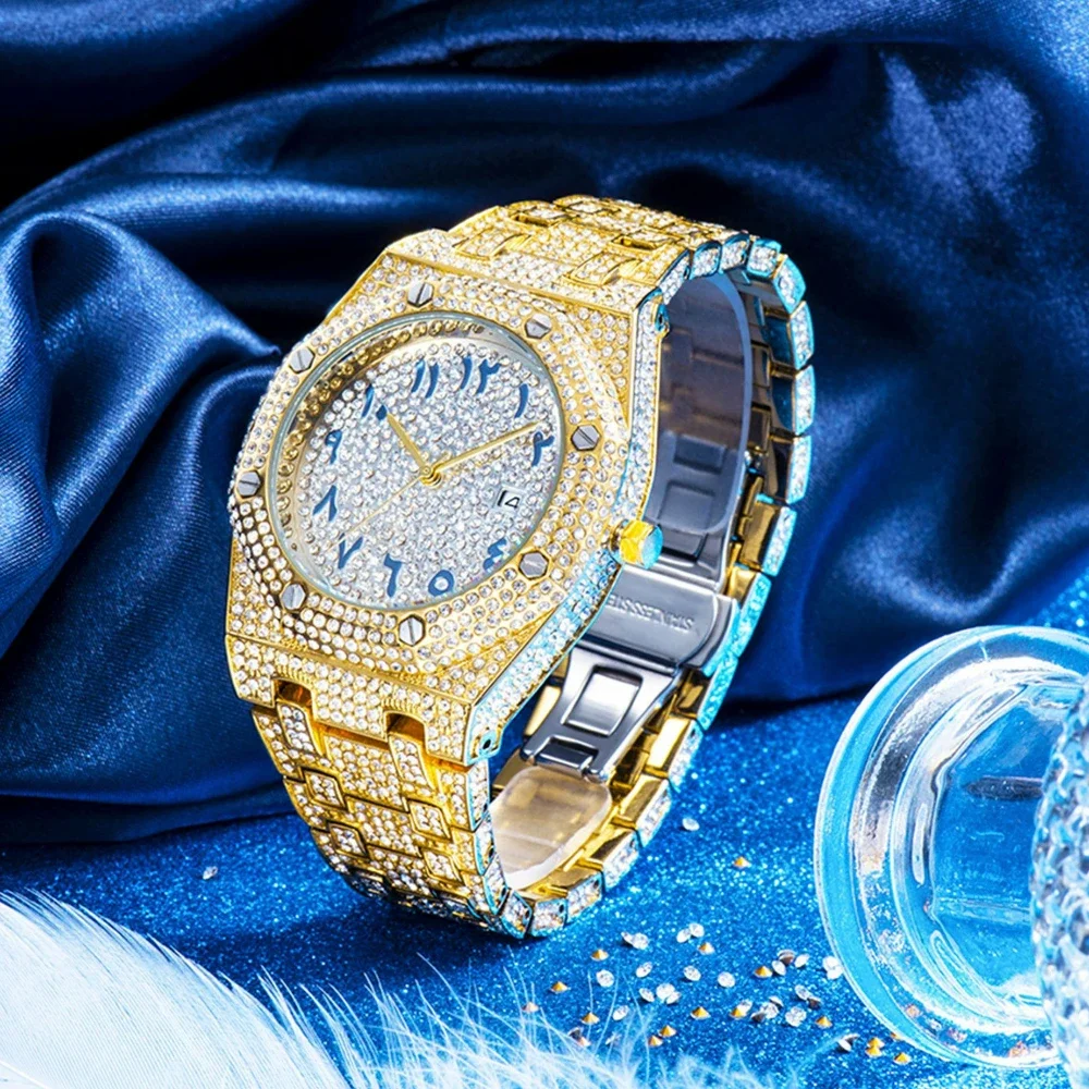 Бренд в стиле хип-хоп MISSFOX Iced Diamond водонепроницаемое платье AAA кварцевые наручные