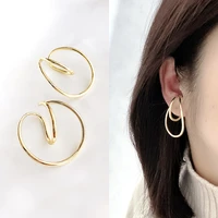 french style non pierced metal irregular cochlear clip ladies earrings fashion simple party ear accessories