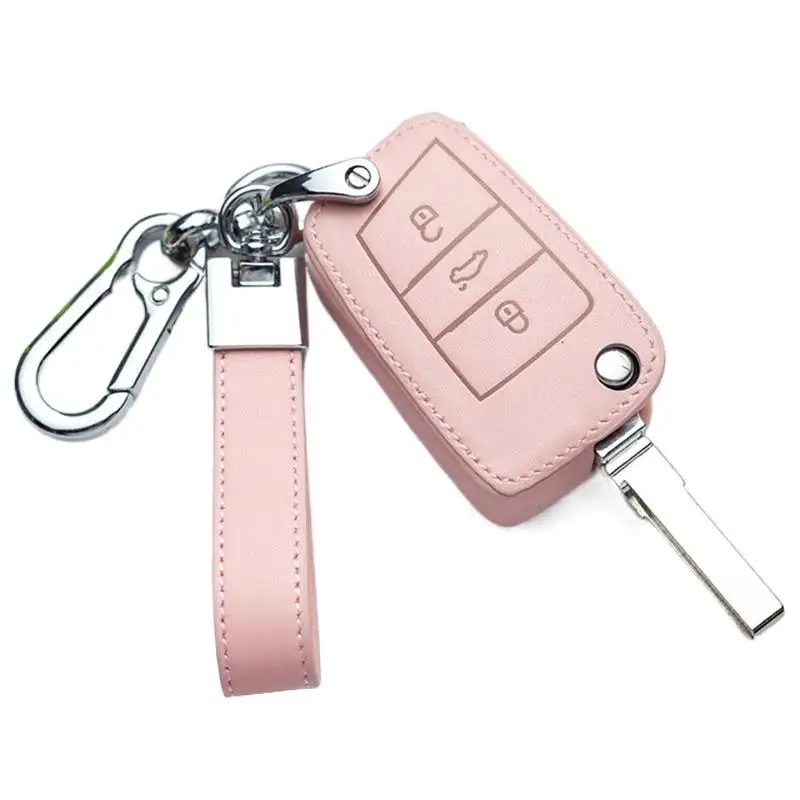 

Leather Car Key Cover Case For VW Volkswagen Tiguan Mk1 Mk2 Magotan Passat B5 B8 Polo Golf 4 5 6 7 Mk7 Jetta Polo Eos Scirocco