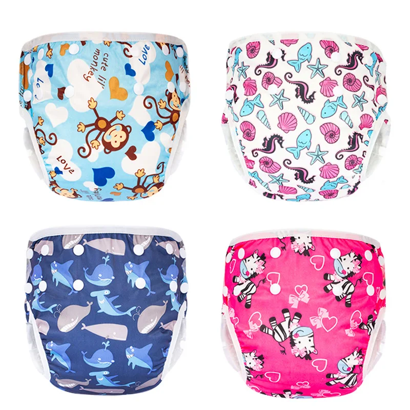 

Reusable Baby Swim Diapers One Size Fit All Cloth Swimming Diaper Adjustable Washable Swimsuit for Infants