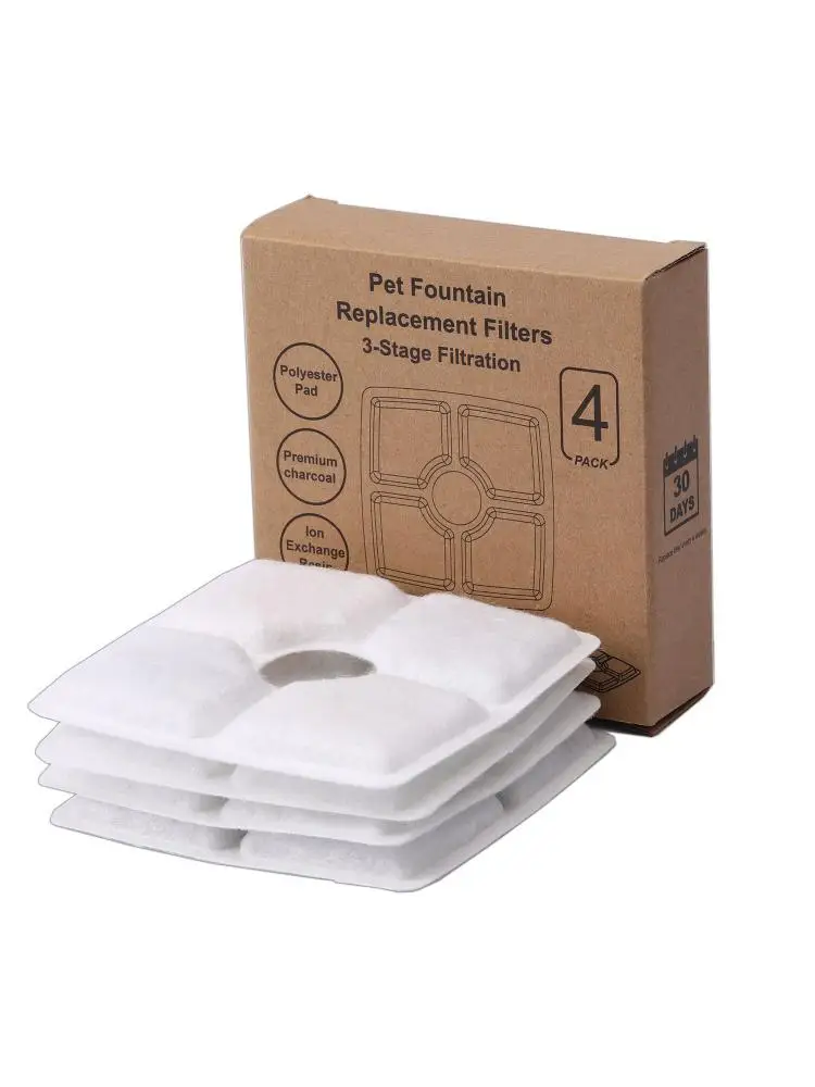 

Cat Water Filter element - small flower square pet water dispenser accessories value coconut shell activated carbon and ion