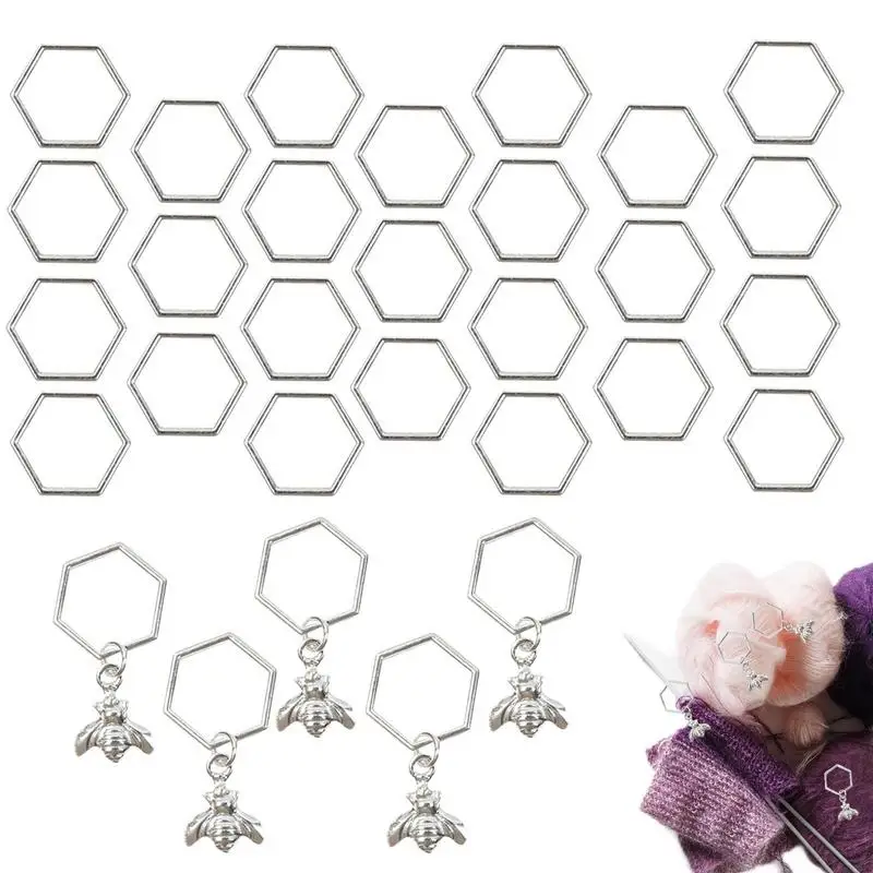 

30 шт., маркеры для вязания, в форме сот