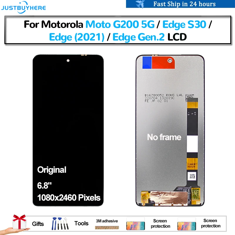 

Оригинальный ЖК-дисплей для Motorola Moto G200 5G Edge S30 Edge 2021 Edge Gen.2 Pantalla, сенсорная панель, экран с дигитайзером в сборе, ЖК-дисплей