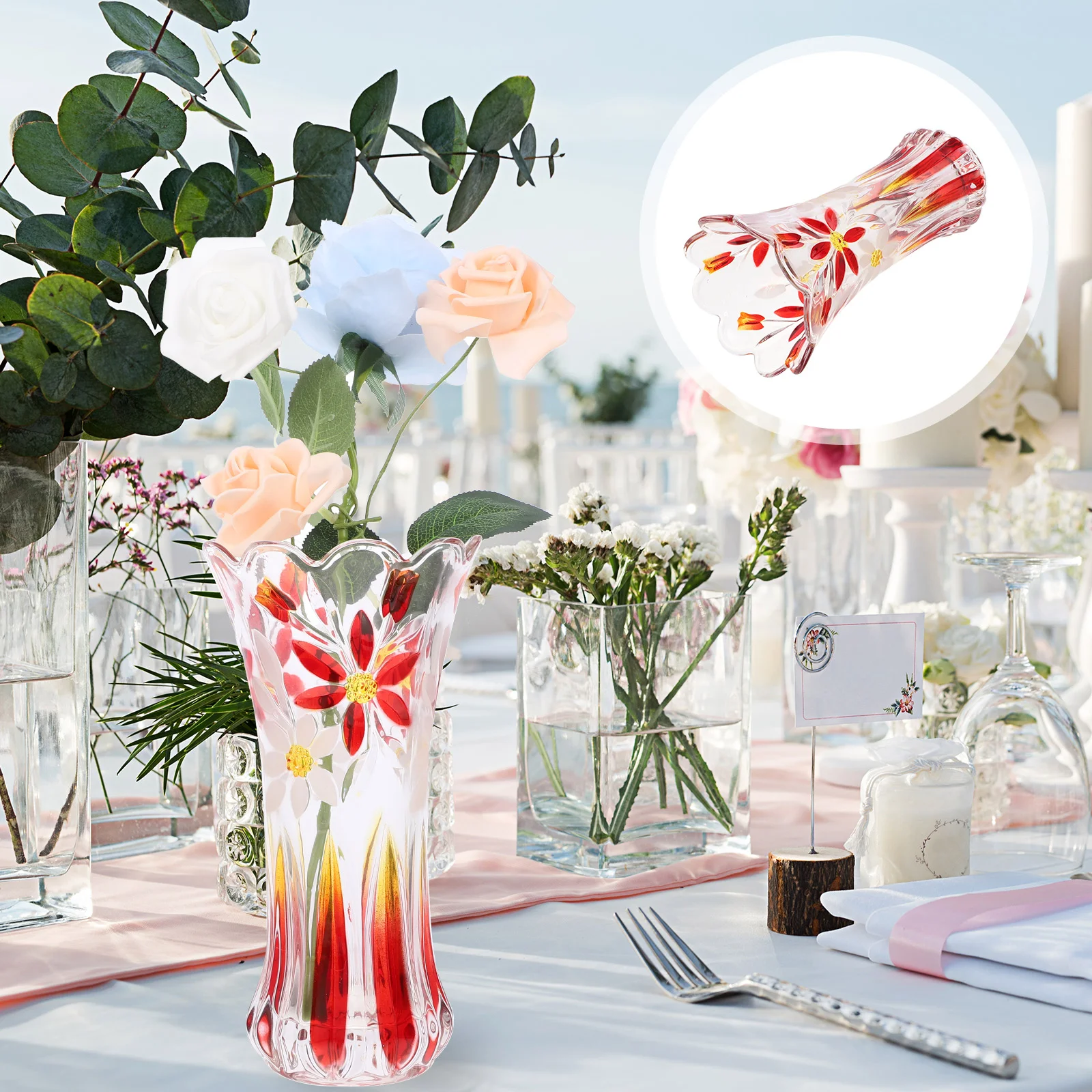 

Vase Flower Vases Glass Talldecorative Floral Chinese Table Bud Bottle Crystal Flowers Modern Dried Centerpieces Room Living