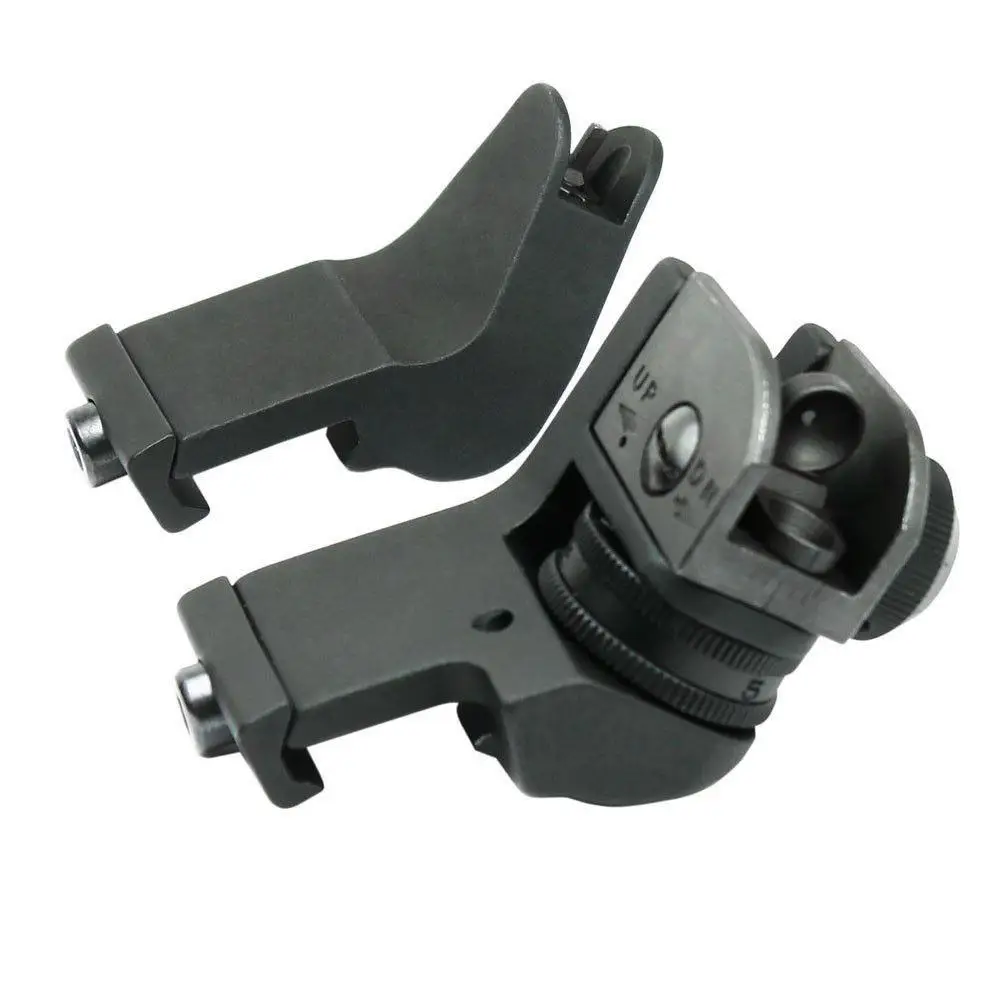 

Front and Rear 45 Degree Offset Rapid Transition BUIS Backup Iron Sight Set Tactical Hunting Optical Collimator Sight