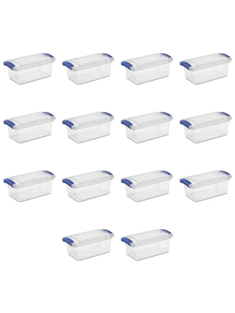 

Sterilite 7 Qt. Защелка для коробки пластик, синий стадион, набор из 14