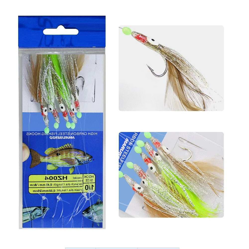 2024 длинный хвост завязанная светящаяся приманка для рыбы мягкая силиконовая