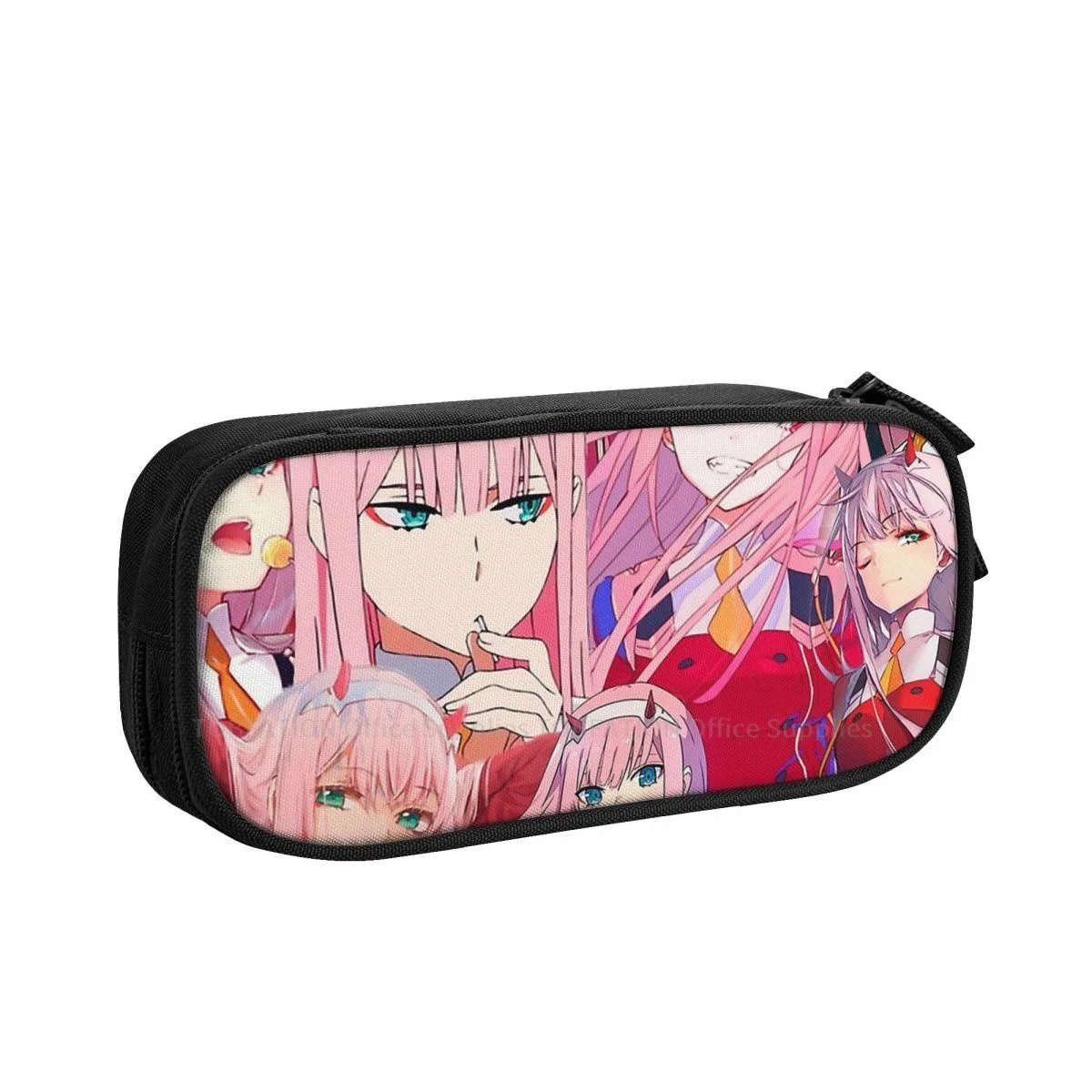 

Zero Two Collage Pencase DARLING in the FRANXX Pencil Bag Teenage School Storage Supplies Large Capacity Double Zipper