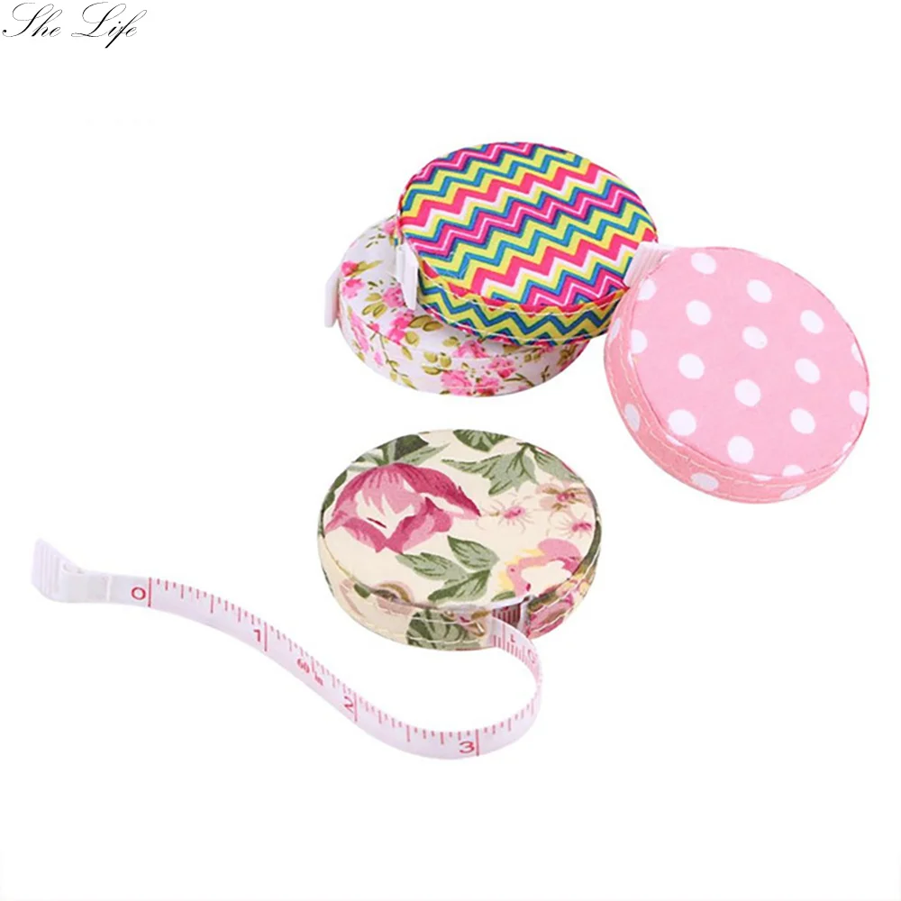 

150CM/60inch Mini Retractable Portable Ruler Tape Measure Fabric Covered Tailor Ruler Sewing Tools Accessories