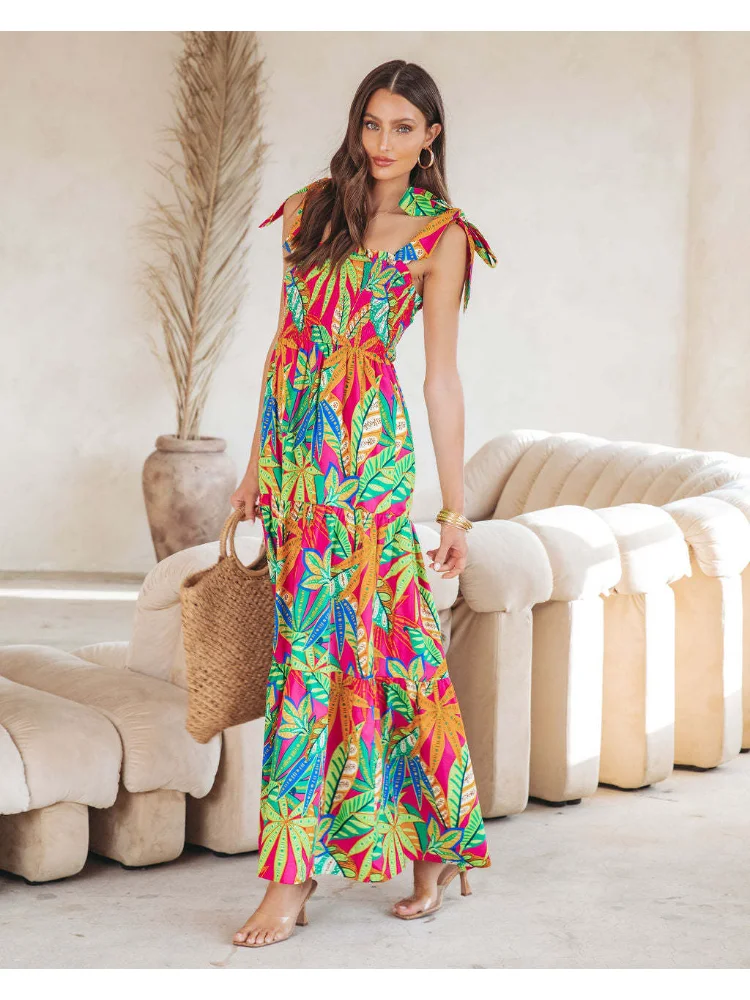 

Женское длинное платье макси с принтом, Элегантное повседневное модное облегающее офисное платье-пуловер, милая уличная одежда, Новинка лета 2023