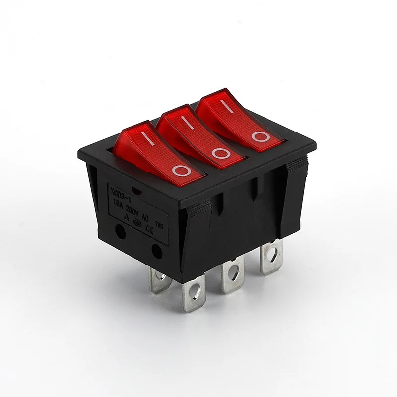 

Тумблер-переключатель с тремя портами и тройной кнопкой