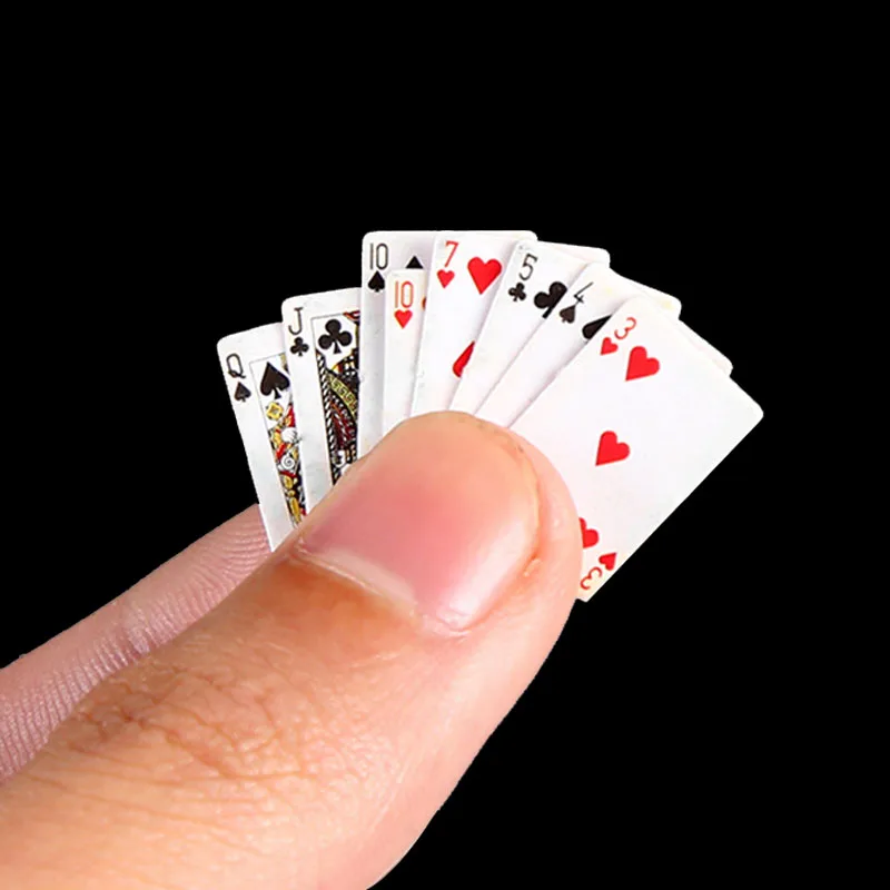 

1:12 Mini Poker Playing Cards Random Funny Models Poler Cute Miniature Games Doll Toys Decorative Dollhouse Accessories