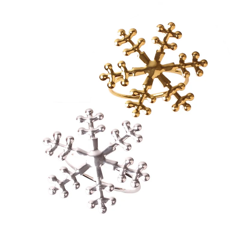 

Napkin Rings100pcs Chrismas Snow Napkin Holder For Wedding Table Decoration Table Towel Ring Holders Serving Napkins Accessor
