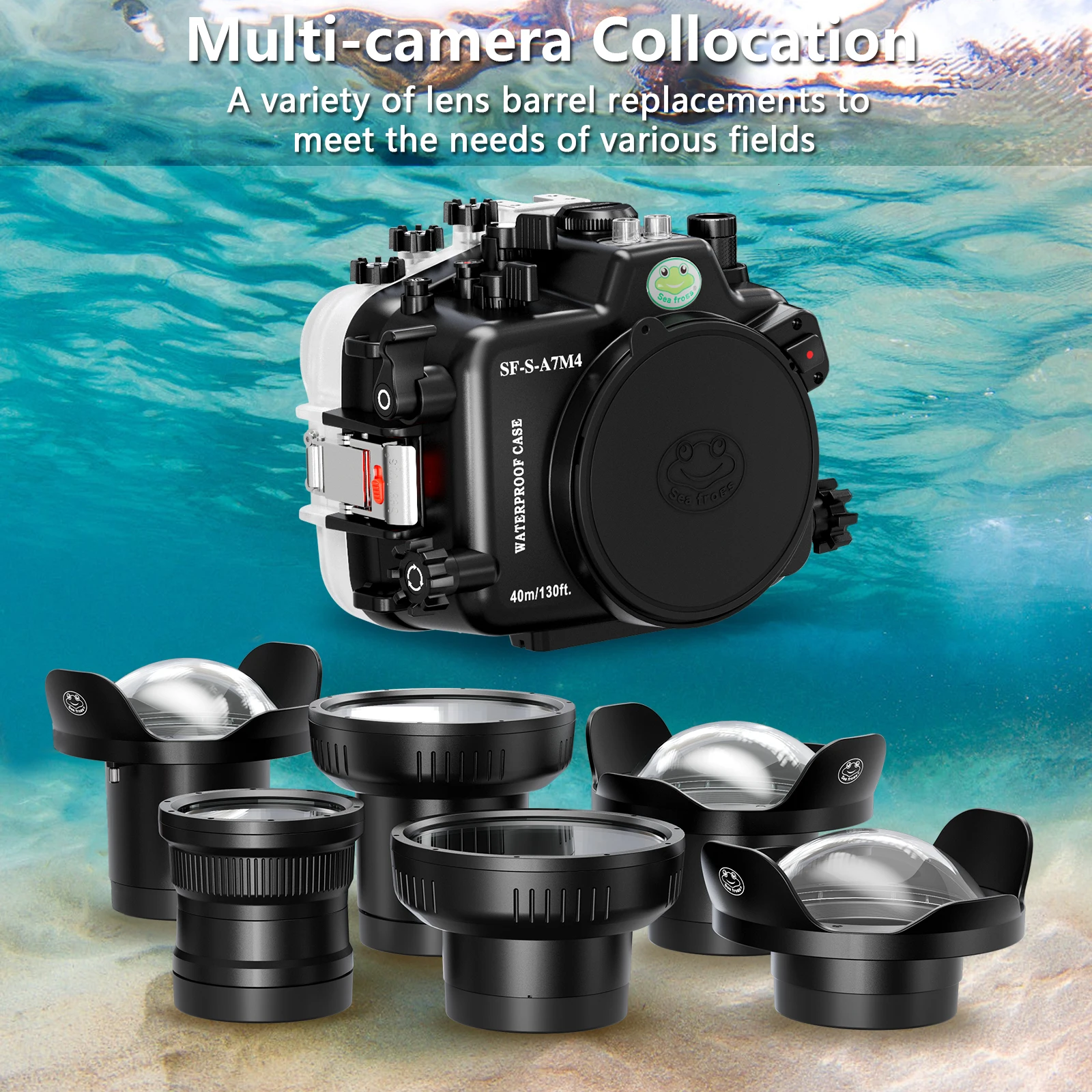 

Seafrogs 40M/130FT Underwater Camera Housing For Sony Alpha 7 IV (ILCE-7M4 /α7 IV) With Dome Port (WA005-F-B-A)