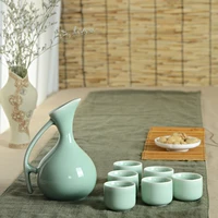 chinese style ceramics wine set 1 pot 6 cups longquan celadon wine set wine set decanter bar sets whiskey decanter set