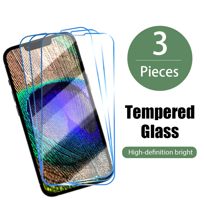 

3PCS Protective Glass For iPhone 13 12 11 Pro Max 13 12Mini Screen Protector For iPhone XR XS Max X SE 2020 7 8 6S Plus 6 Glass