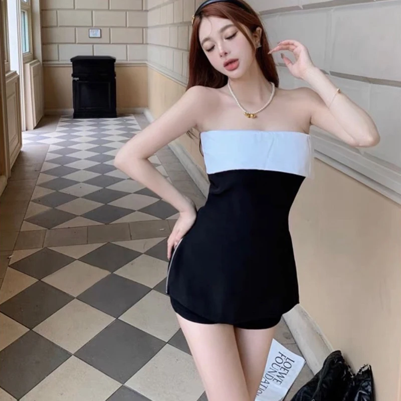 Женский корсет без бретелек с боковой молнией однотонные винтажные топы