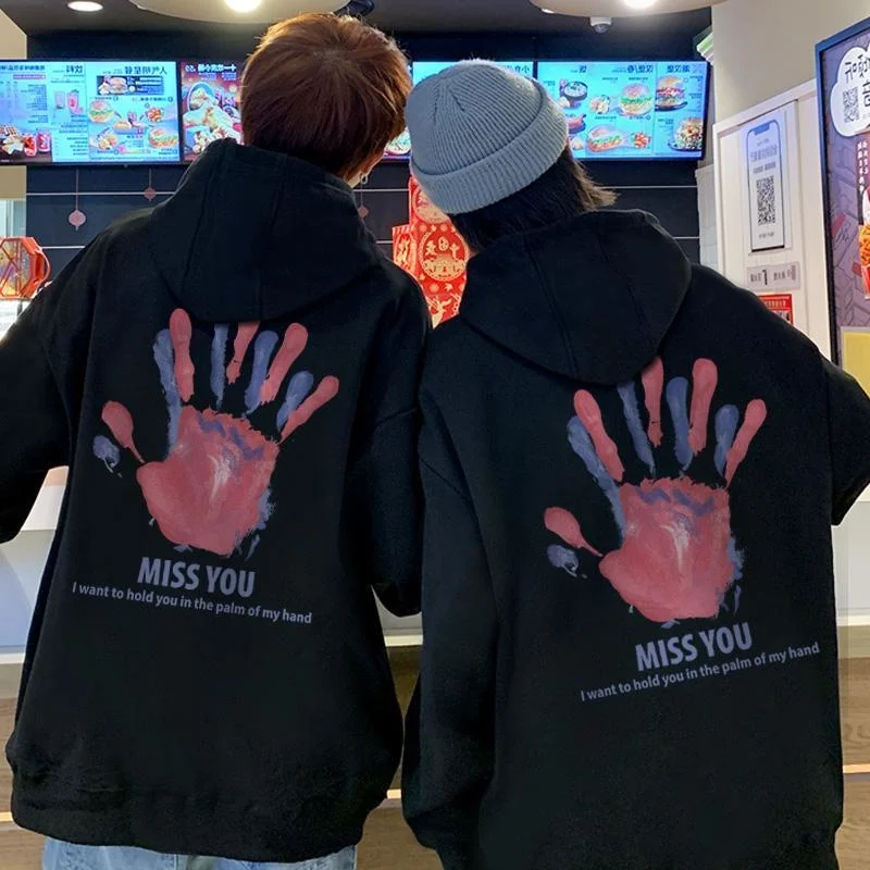 Толстовка женская с капюшоном тонкое утепленное свободное художественное